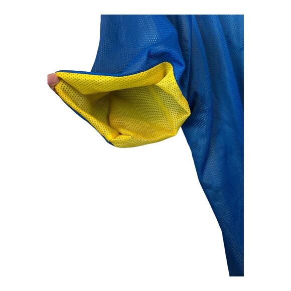 Mens Reversible Jersey T-Shirt Tee Shirt Sports Practice Scrimmage Blue Yellow - Picture 2 of 6